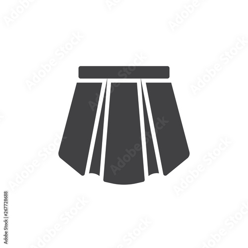 Pleated skirt vector icon. filled flat sign for mobile concept and web design. Short skirt glyph icon. Symbol, logo illustration. Pixel perfect vector graphics