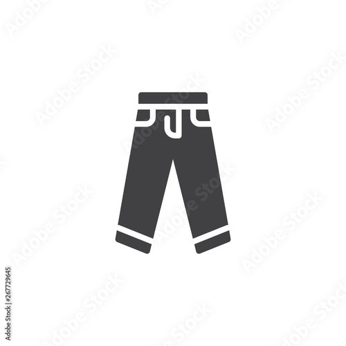 Jeans pants vector icon. filled flat sign for mobile concept and web design. trousers glyph icon. Symbol, logo illustration. Pixel perfect vector graphics