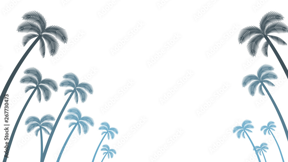 Palm tree silhouette frame