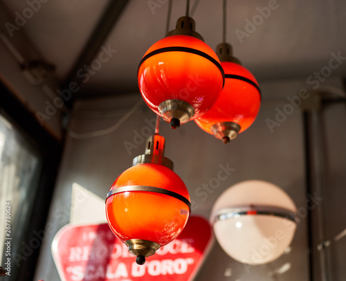 chinese lantern on red background