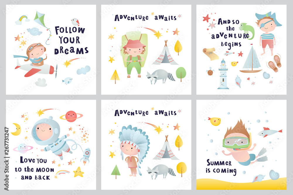 Set of baby cards