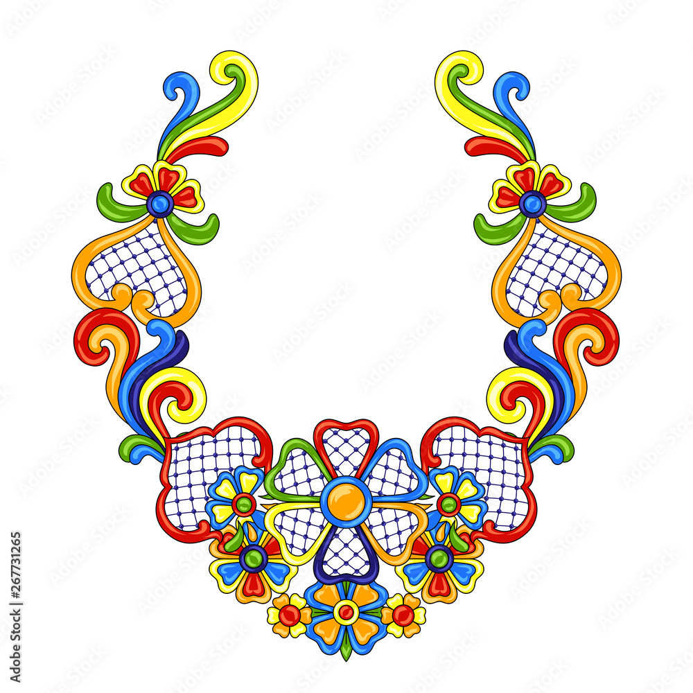 Mexican decoration with ornamental flowers.