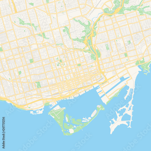 Empty vector map of Toronto, Ontario, Canada