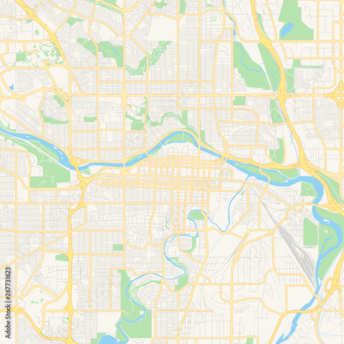 Empty vector map of Calgary  Alberta  Canada