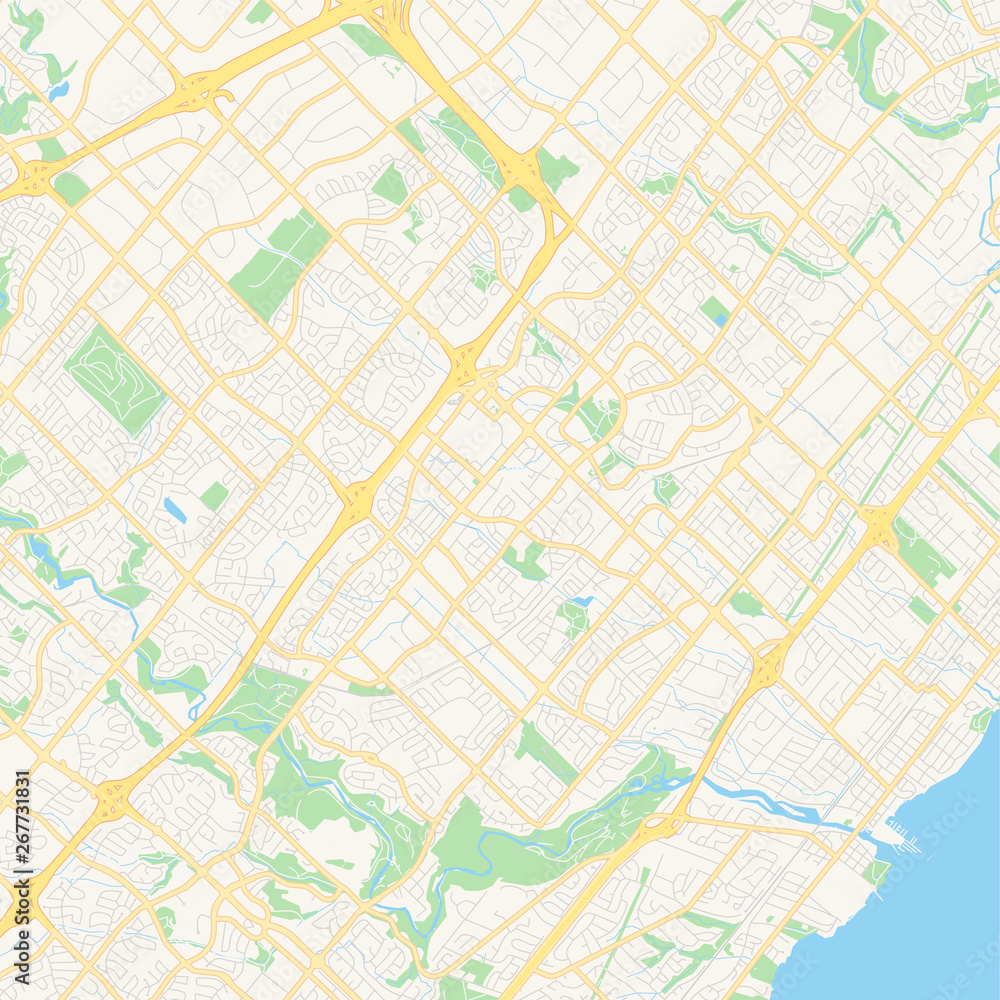 Empty vector map of Mississauga, Ontario, Canada
