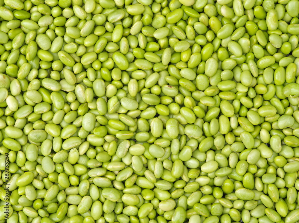 Green soybeans background
