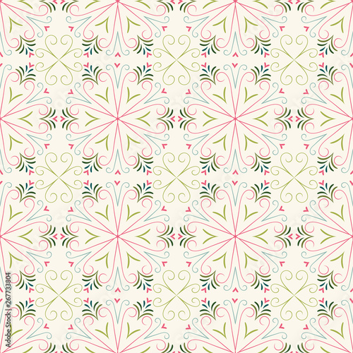 Seamless vector pattern Moroccan tile design in happy colors