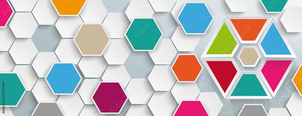 Colored Hexagon Texture Banner Colored Hexagon Texture Banner