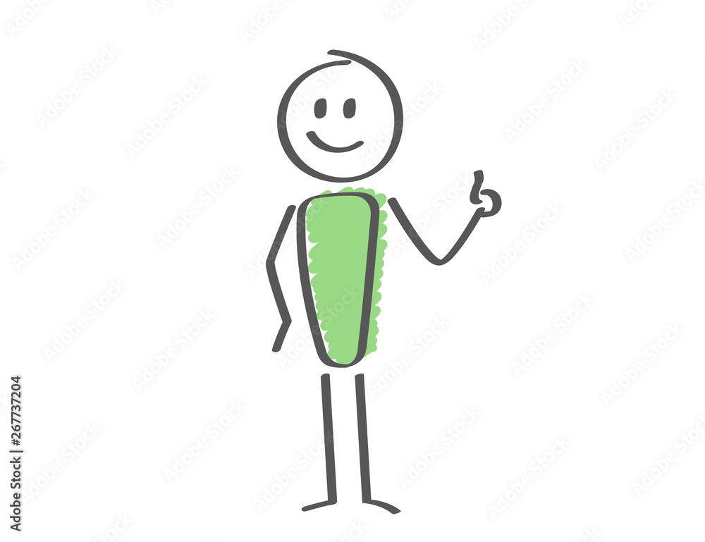 Illustration of a Stick Man - Thumbs Up - Ok Stock Vector - Illustration