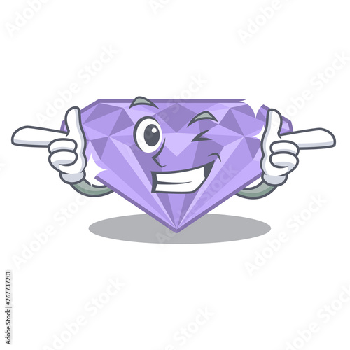 Wink violet diamond isolated with the character