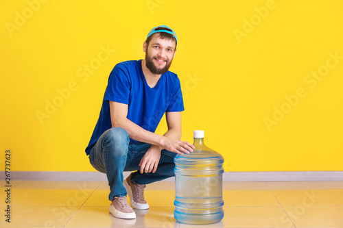 Delivery courier with bottl...