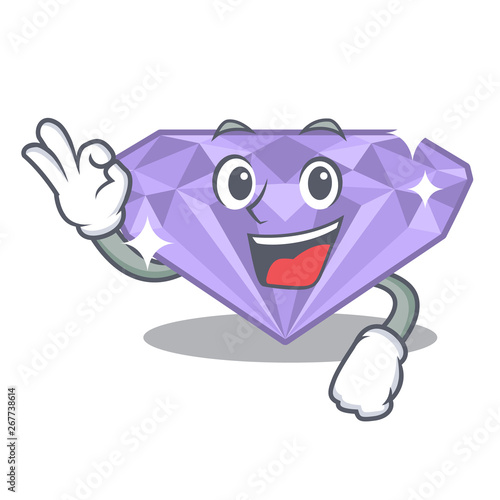 Okay violet diamond isolated with the character