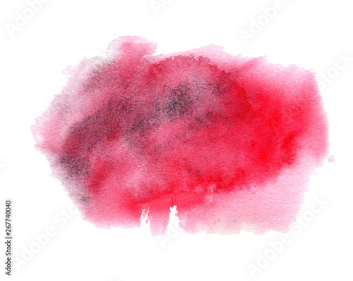 Red Watercolor Spots. Creative Abstract Aquarelle. Color Drops