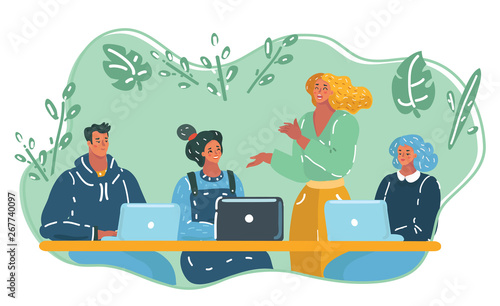 Colleagues at an office meeting.