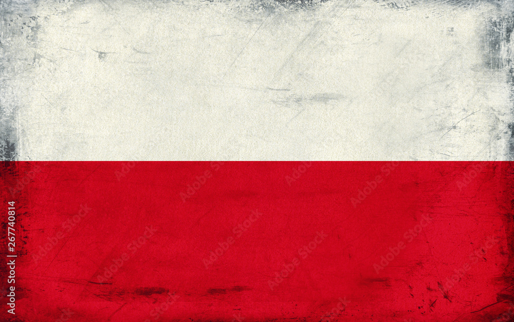 Vintage national flag of Poland background