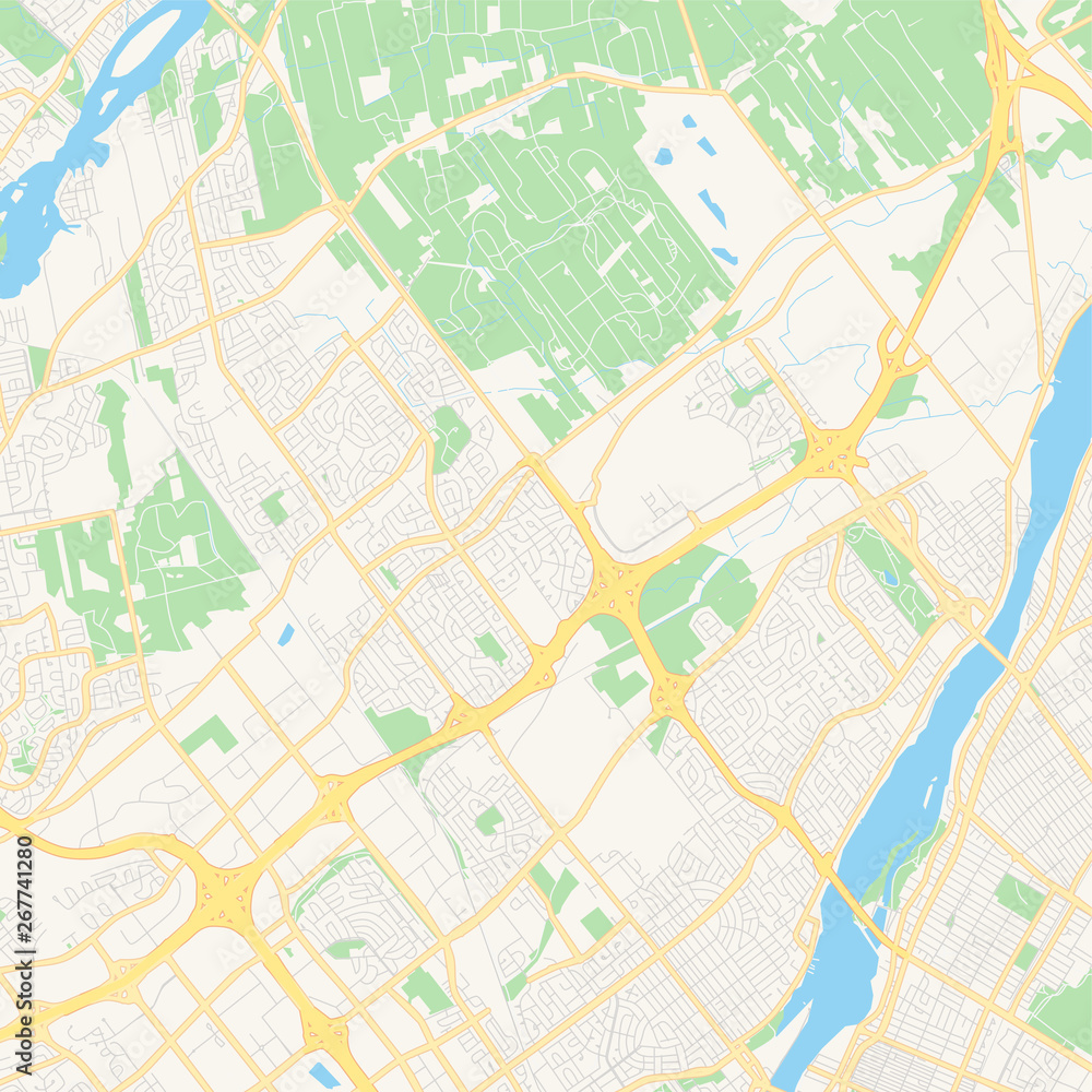 Empty vector map of Laval, Quebec, Canada