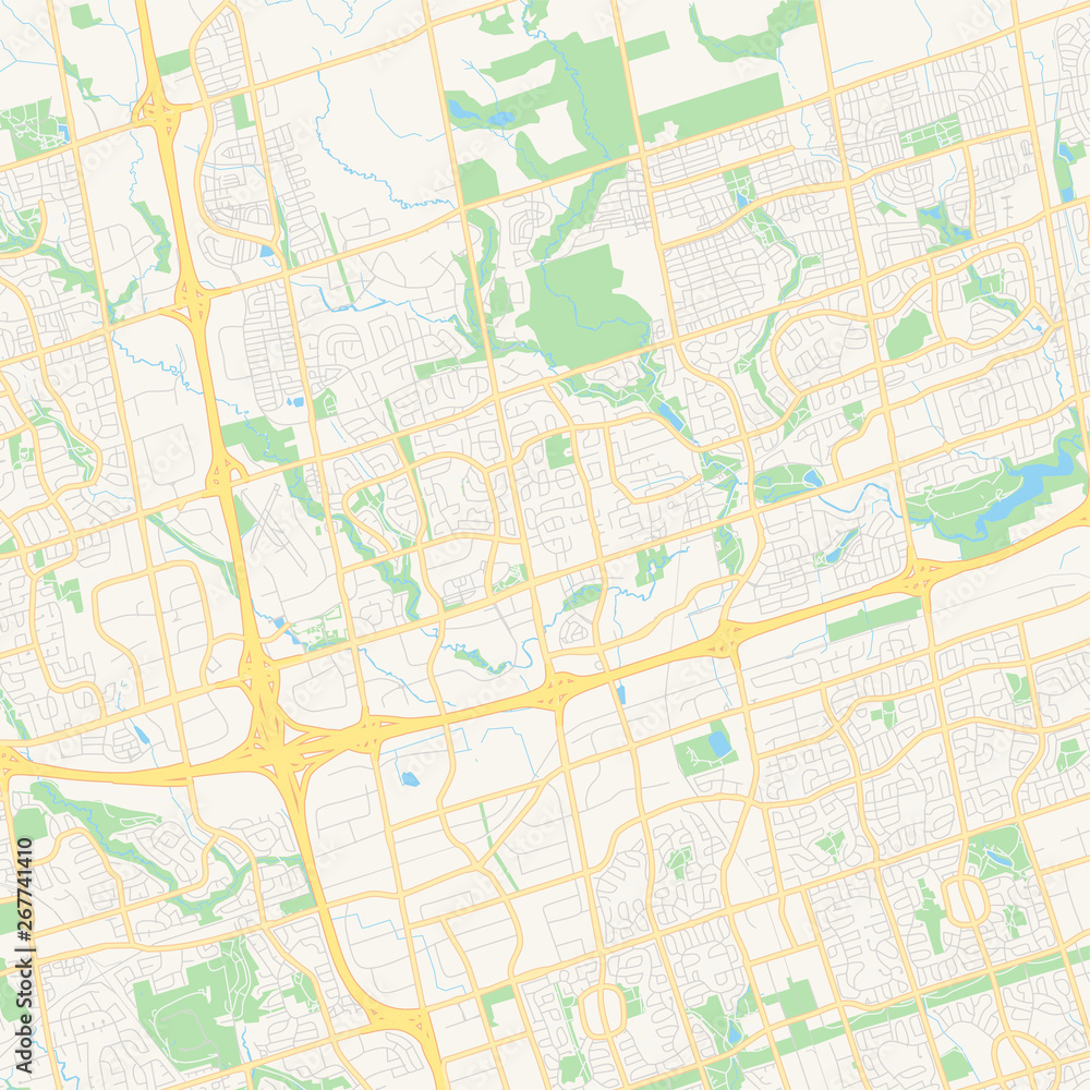 Empty vector map of Markham, Ontario, Canada