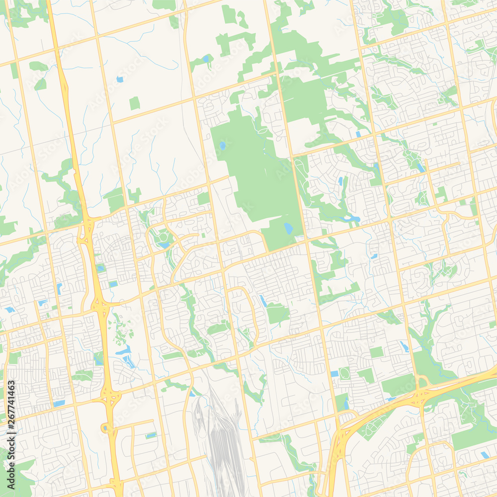 Empty vector map of Vaughan, Ontario, Canada