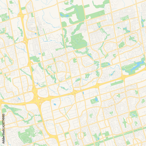 Empty vector map of Markham  Ontario  Canada
