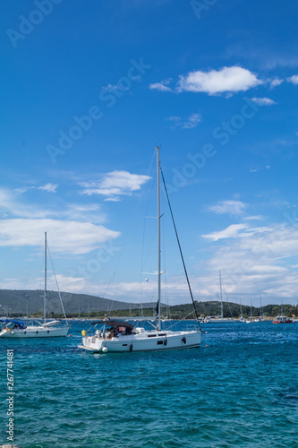 luxury  big white sailing yachts at the sea  © phant