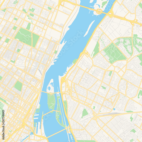 Empty vector map of Longueuil, Quebec, Canada