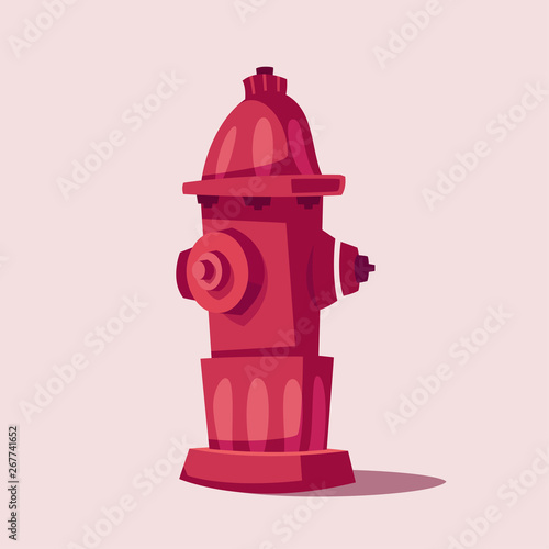 Cartoon fireplug. Flat vector illustration. Urban concept