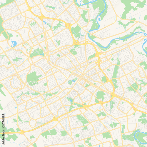 Empty vector map of Kitchener, Ontario, Canada