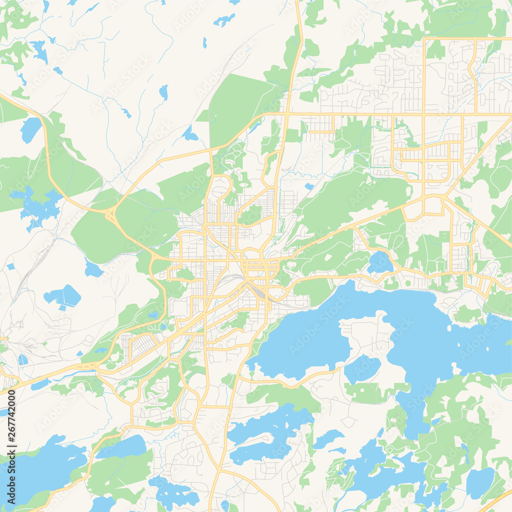 Empty vector map of Greater Sudbury, Ontario, Canada