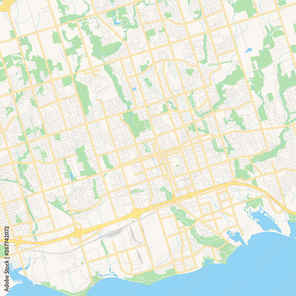 Empty vector map of Oshawa, Ontario, Canada