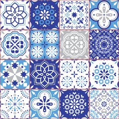 Keuken achterwand Portugese tegeltjes patronen Marineblauwe Portugese azulejos collectie  © redkoala