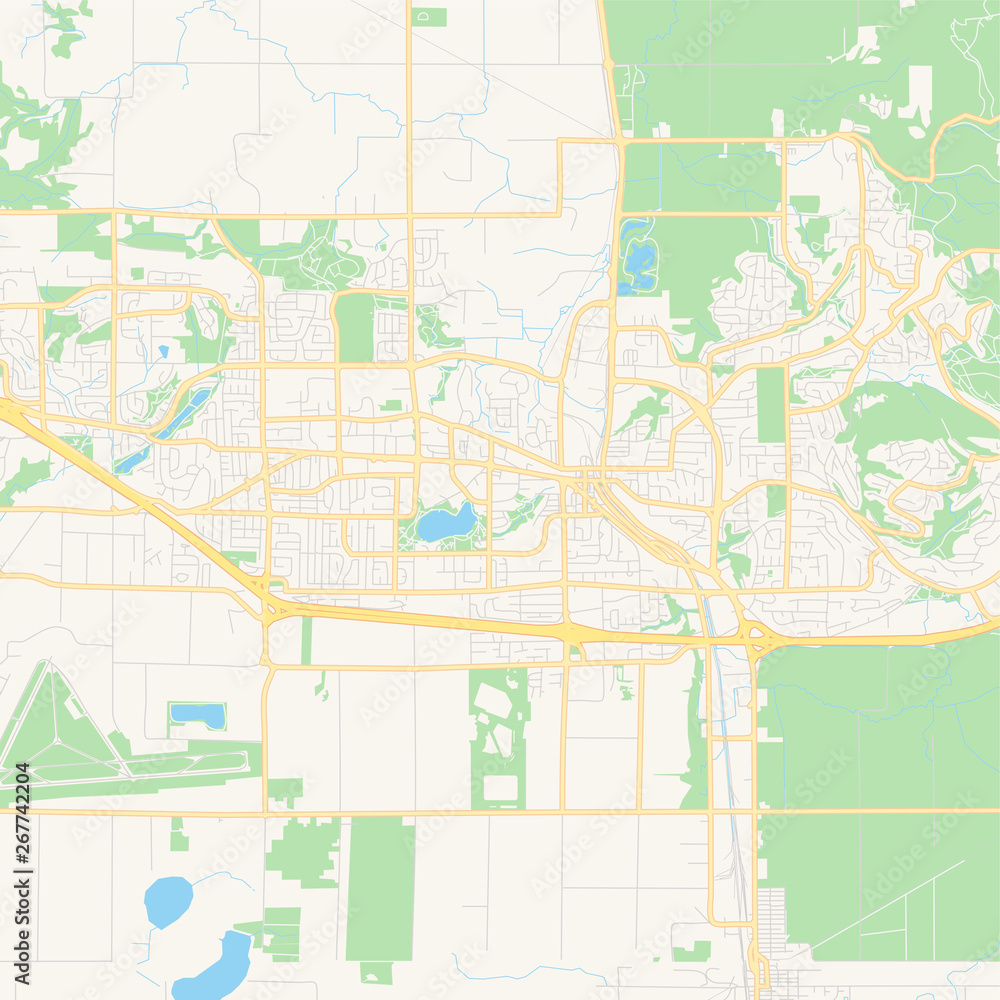 Obraz premium Empty vector map of Abbotsford, British Columbia, Canada