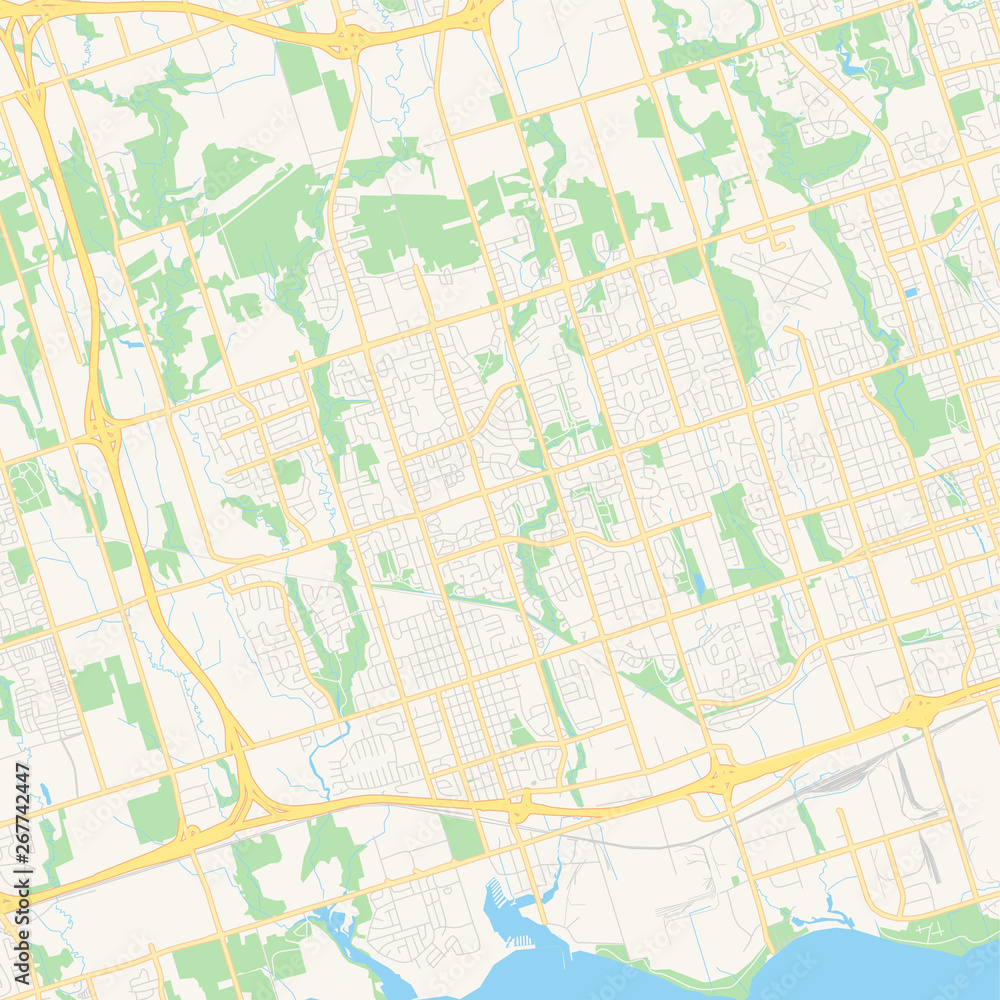 Empty vector map of Whitby, Ontario, Canada