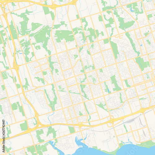 Empty vector map of Whitby  Ontario  Canada