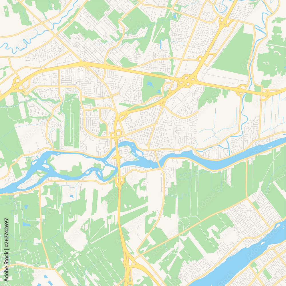 Fototapeta premium Empty vector map of Terrebonne, Quebec, Canada