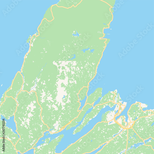 Empty vector map of Cape Breton, Nova Scotia, Canada