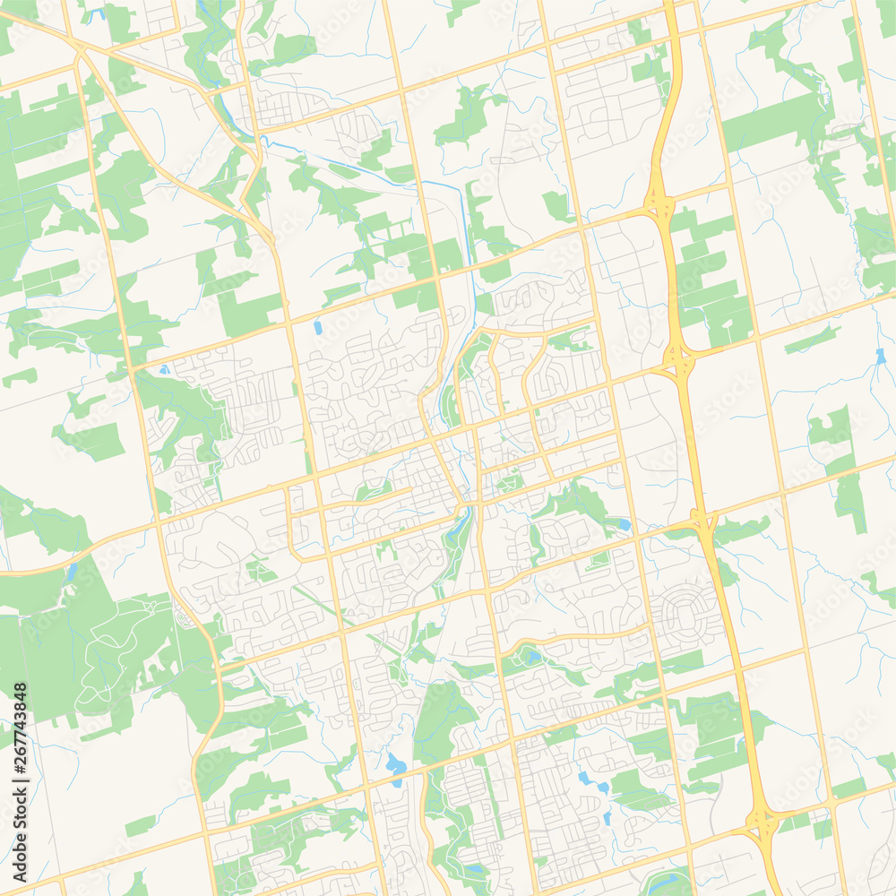 Empty vector map of Newmarket, Ontario, Canada