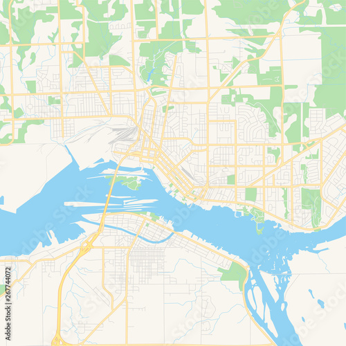 Empty vector map of Sault Ste. Marie  Ontario  Canada