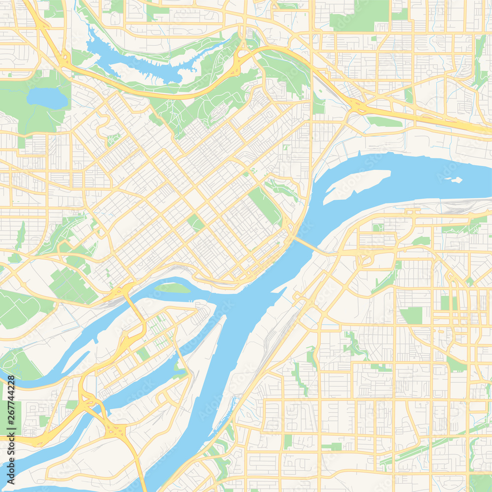 Fototapeta premium Empty vector map of New Westminster, British Columbia, Canada