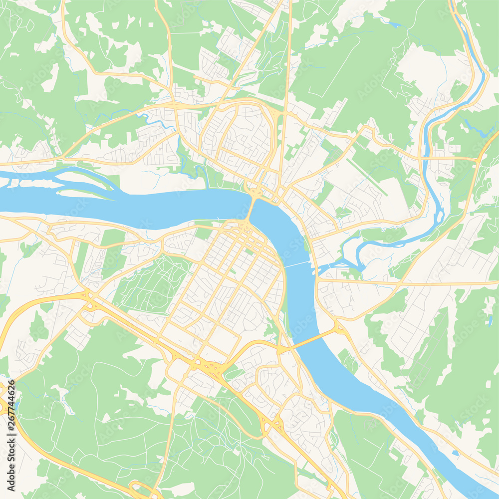 Empty vector map of Fredericton, New Brunswick, Canada