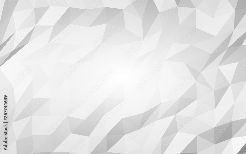 White abstract background. Lowpoly backdrop. Crumpled paper. 3D illustration