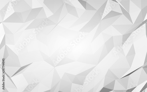 White abstract background. Lowpoly backdrop. Crumpled paper. 3D illustration © Plastic man
