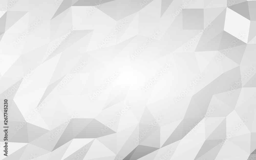 White abstract background. Lowpoly backdrop. Crumpled paper. 3D illustration