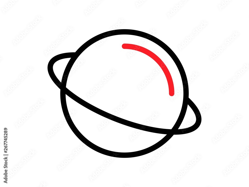 saturn line vector icon saturn line vector icon