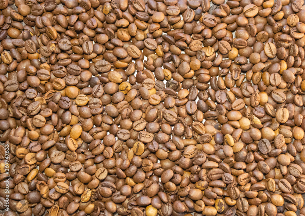Cup of coffee beans, Scattered coffee beans around the cup Cup of coffee beans, Scattered coffee beans around the cup