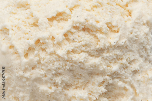 Vanilla ice cream as background.  Summer abstract  White ice cream surface.