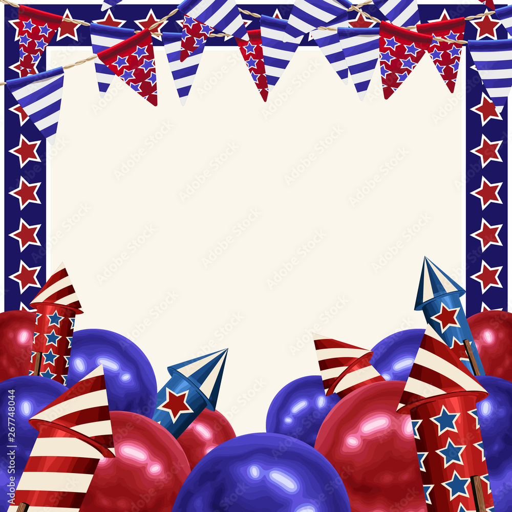 Fototapeta premium 4th of July Background design for greeting cards in super high resolution.