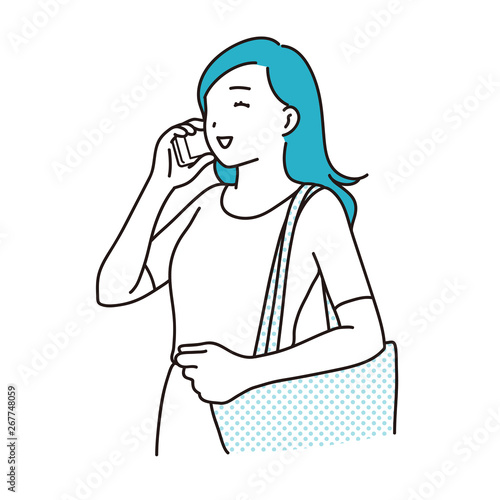 電話している女性