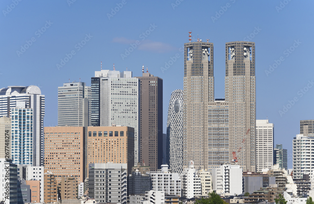 東京風景 新宿　高層ビル群