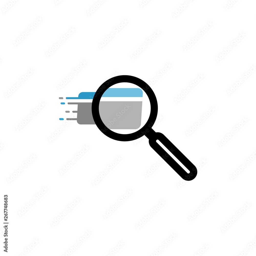 Credit Card Scanning flat icon, magnifier concept Credit Card Scanning flat icon, magnifier concept