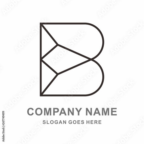 Monogram Letter B Business Company Vector Logo Design